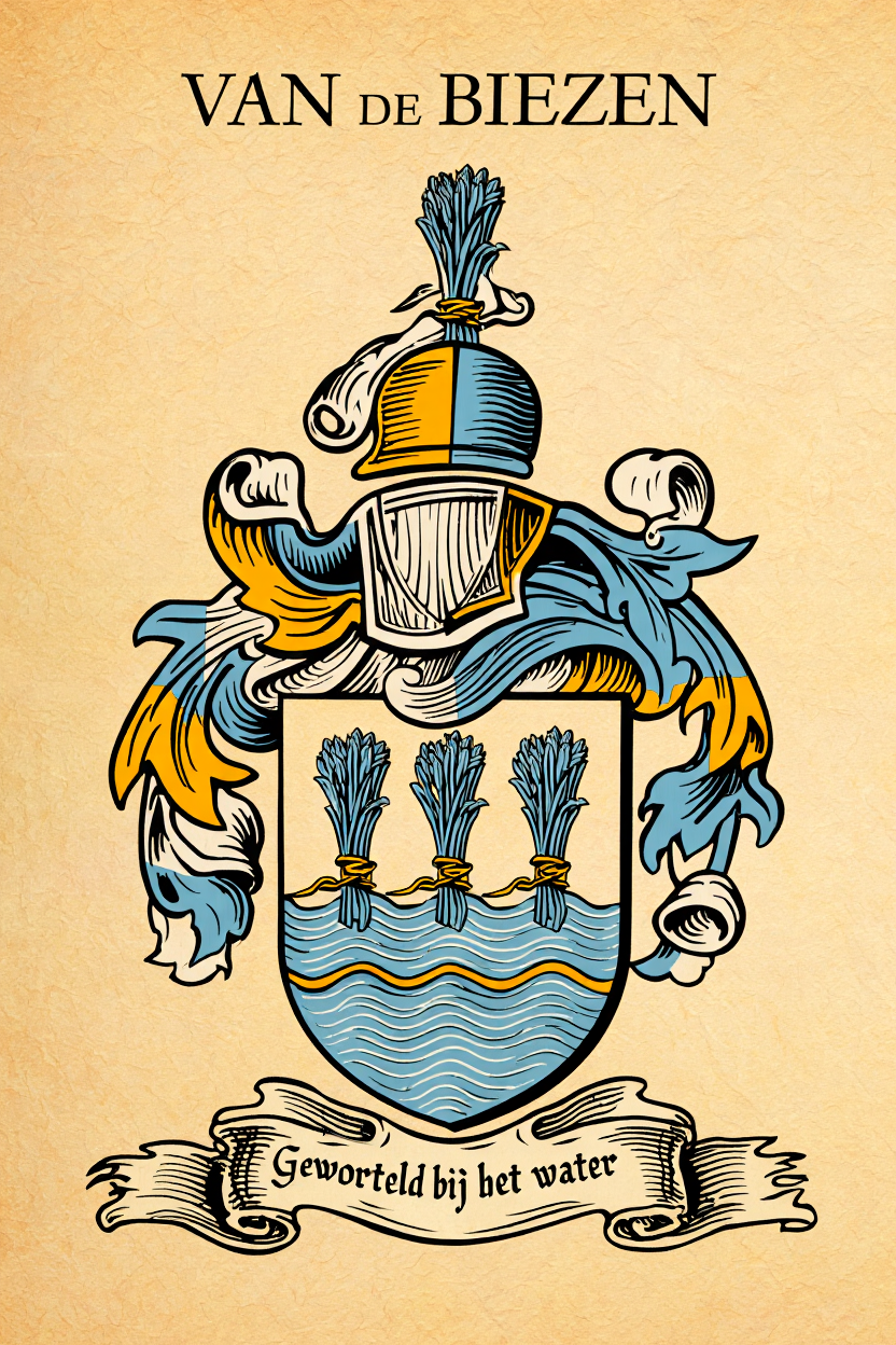 Familiewapen van de achternaam VAN DE BIEZEN