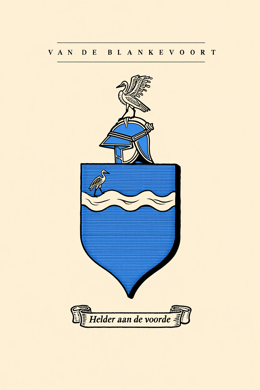 Familiewapen van de achternaam VAN DE BLANKEVOORT (vergrendeld)