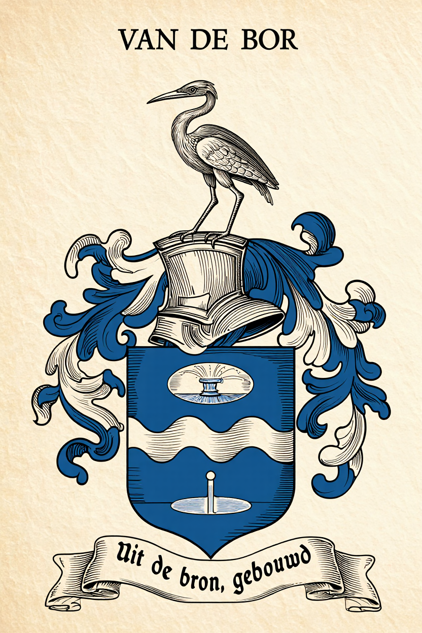 Familiewapen van de achternaam VAN DE BOR (vergrendeld)