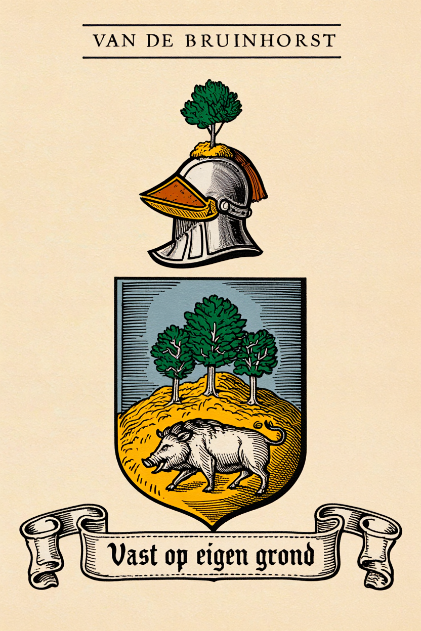 Familiewapen van de achternaam VAN DE BRUINHORST (vergrendeld)