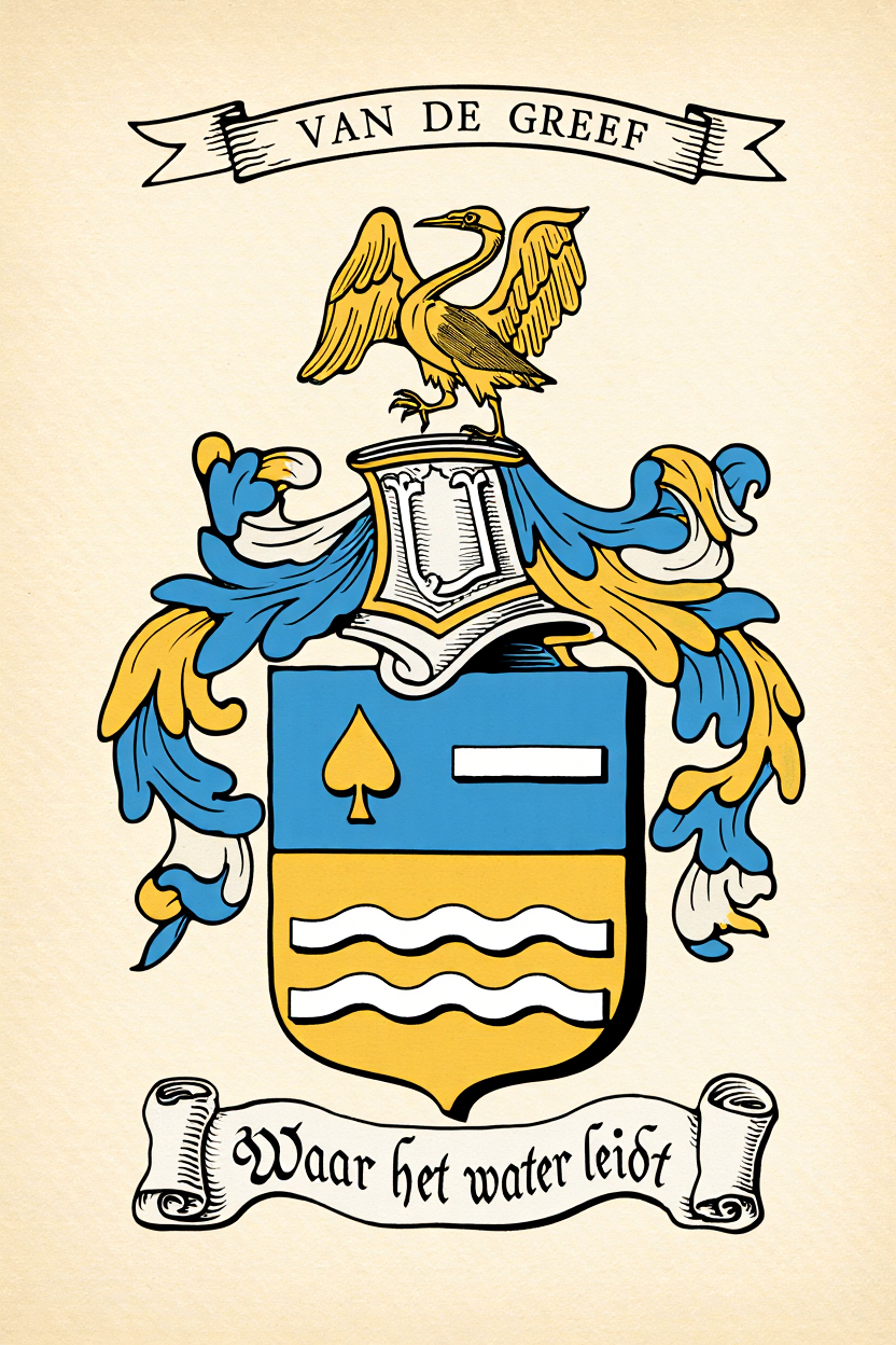 Familiewapen van de achternaam VAN DE GREEF (vergrendeld)