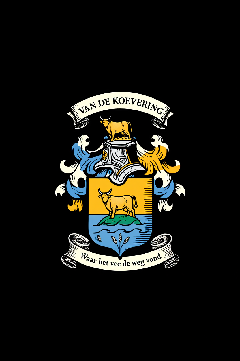 Familiewapen van de achternaam VAN DE KOEVERING (vergrendeld)