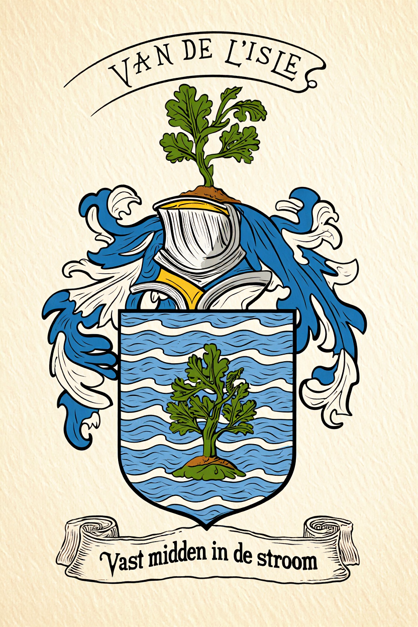 Familiewapen van de achternaam VAN DE L'ISLE (vergrendeld)