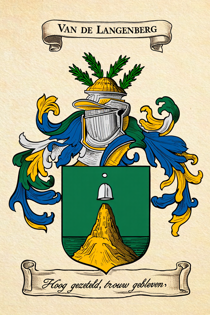 Familiewapen van de achternaam VAN DE LANGENBERG (vergrendeld)