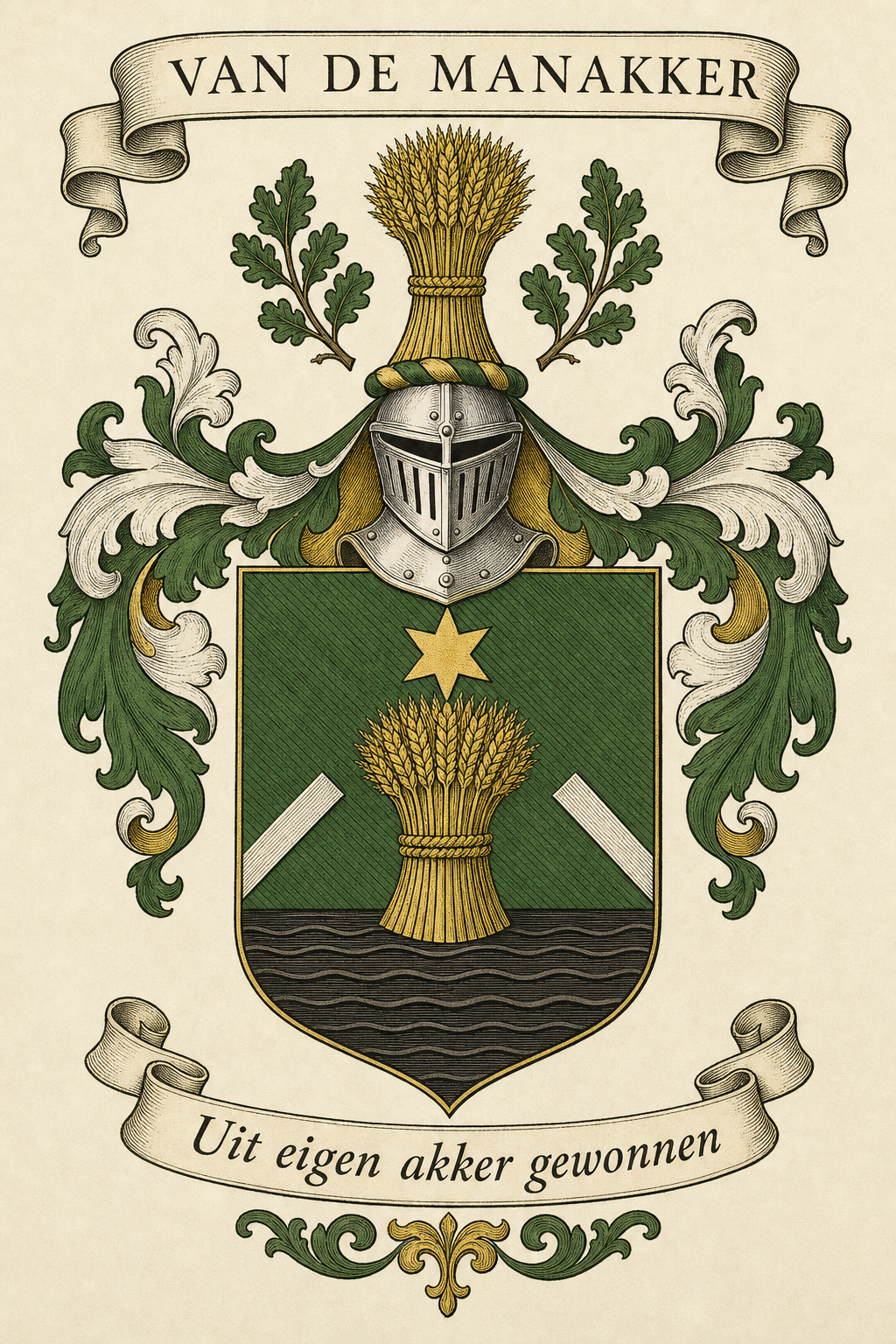 Familiewapen van de achternaam VAN DE MANAKKER (vergrendeld)
