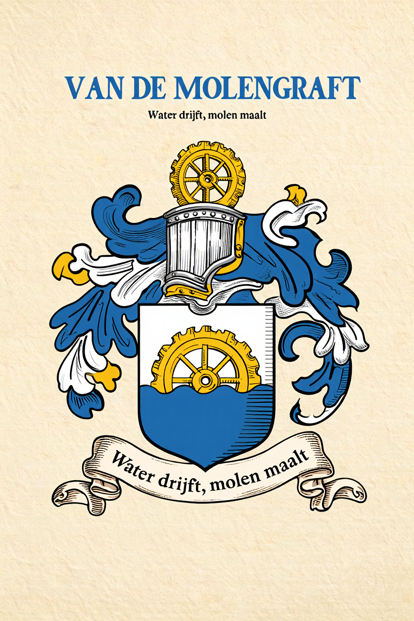 Familiewapen van de achternaam VAN DE MOLENGRAFT