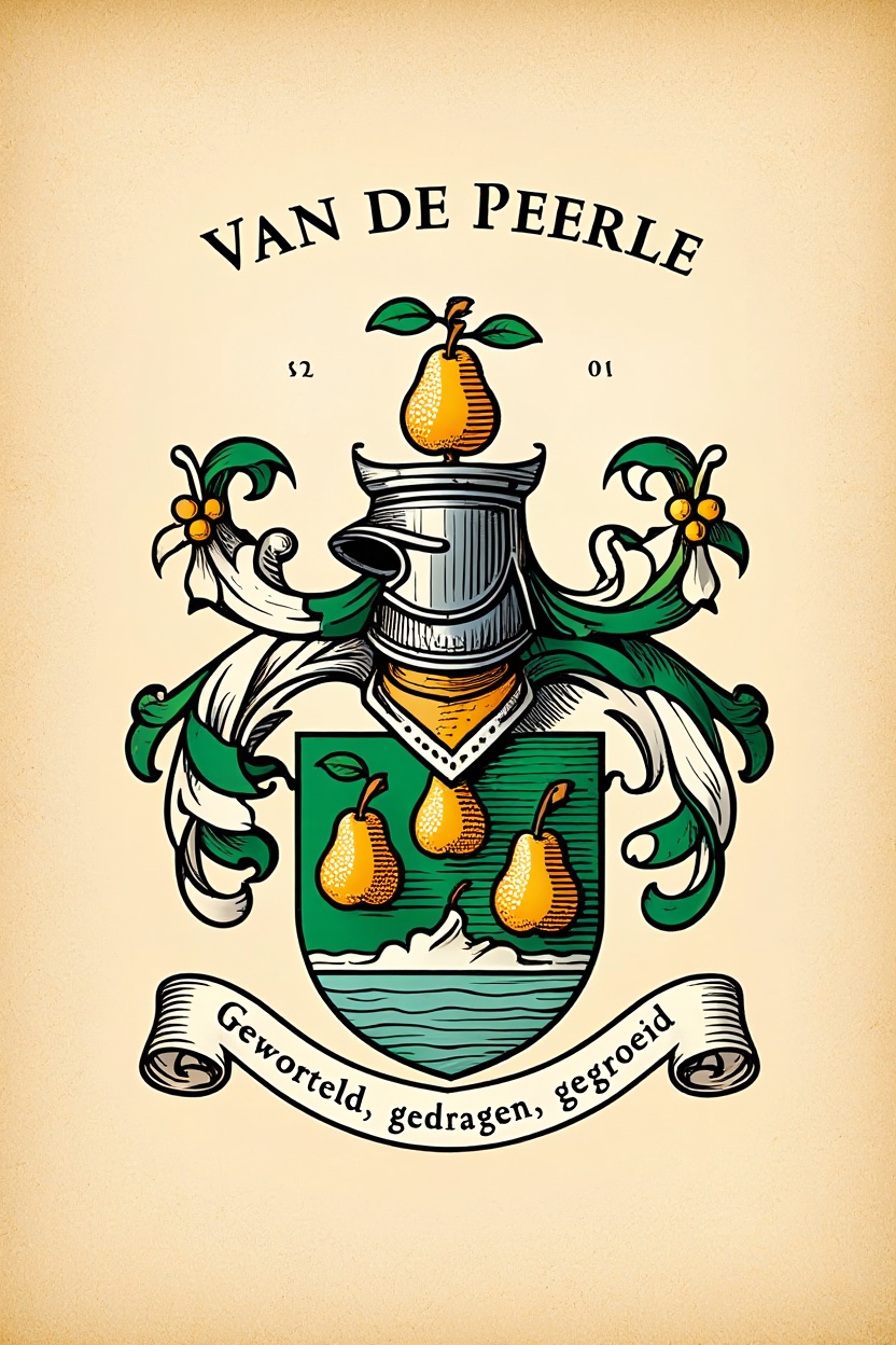 Familiewapen van de achternaam VAN DE PEERLE (vergrendeld)