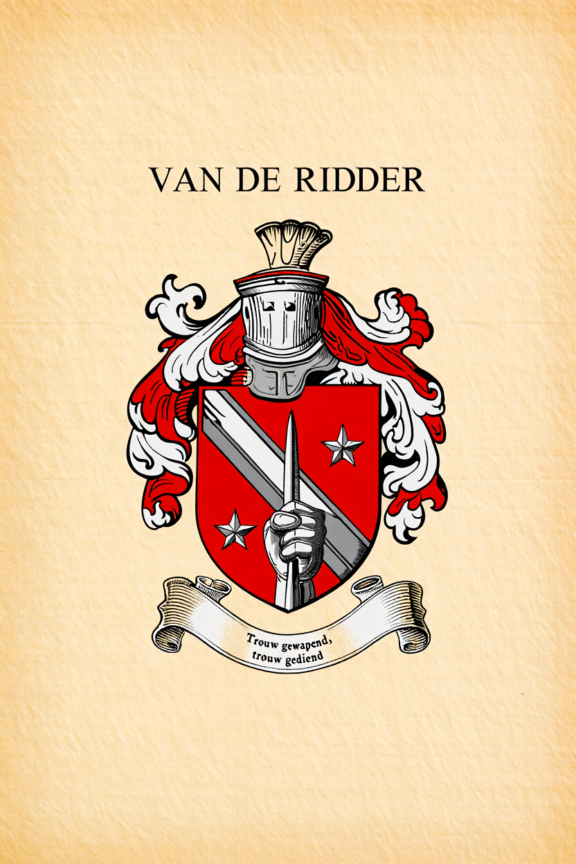 Familiewapen van de achternaam VAN DE RIDDER