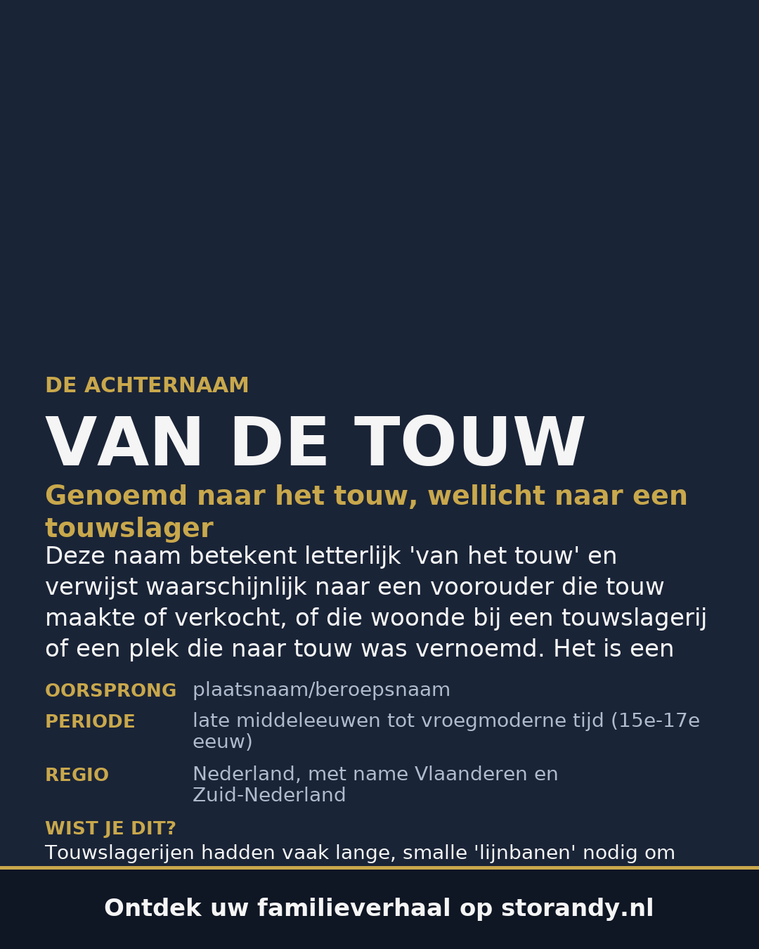 Familiewapen van de achternaam VAN DE TOUW