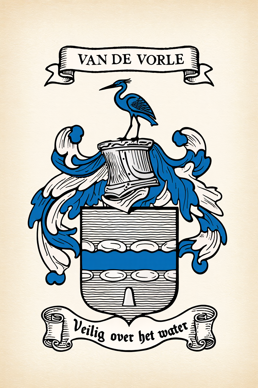 Familiewapen van de achternaam VAN DE VORLE (vergrendeld)