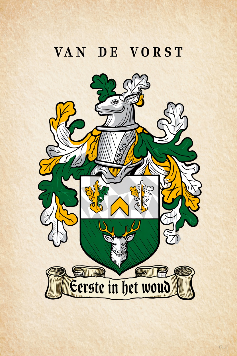 Familiewapen van de achternaam VAN DE VORST (vergrendeld)