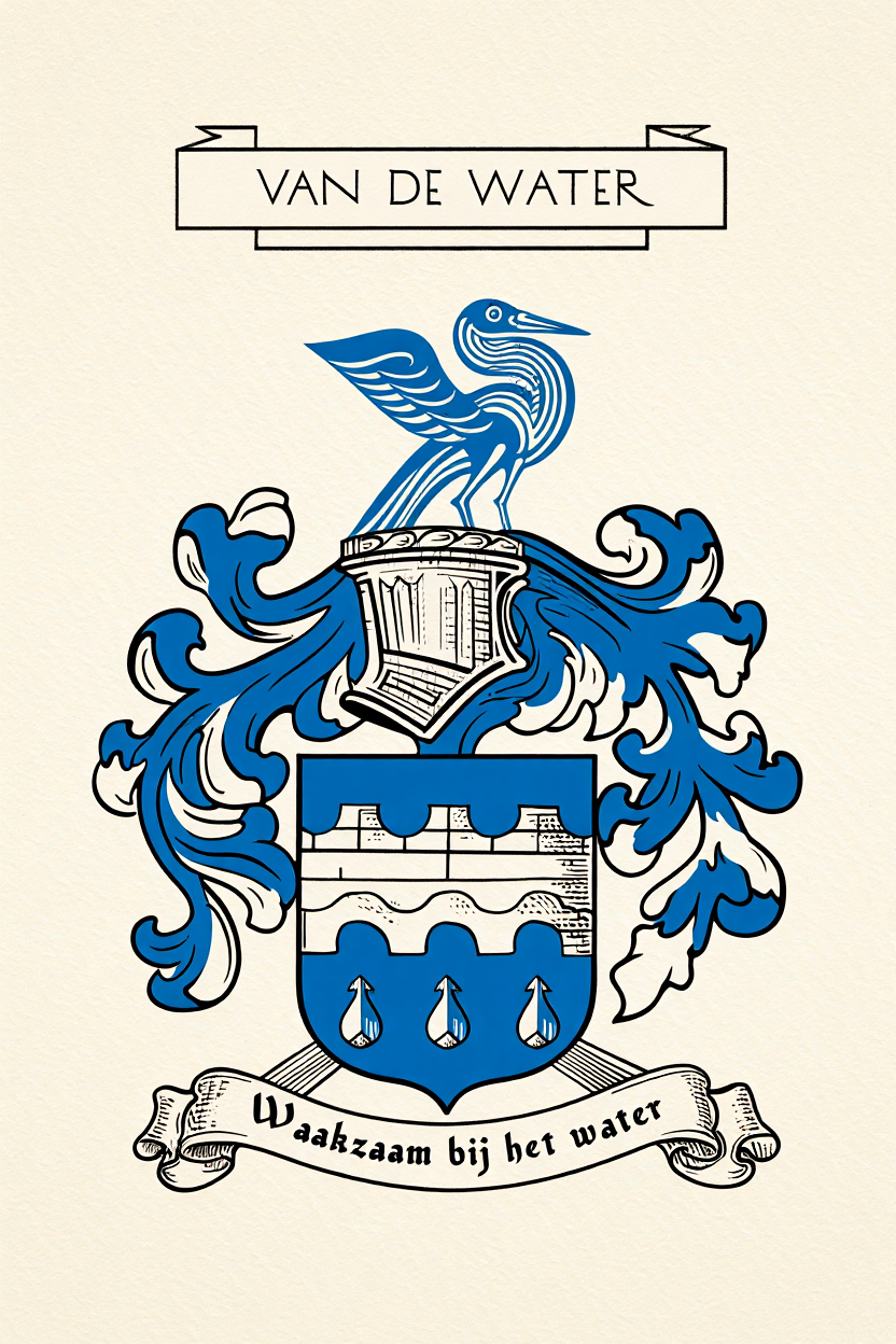 Familiewapen van de achternaam VAN DE WATER