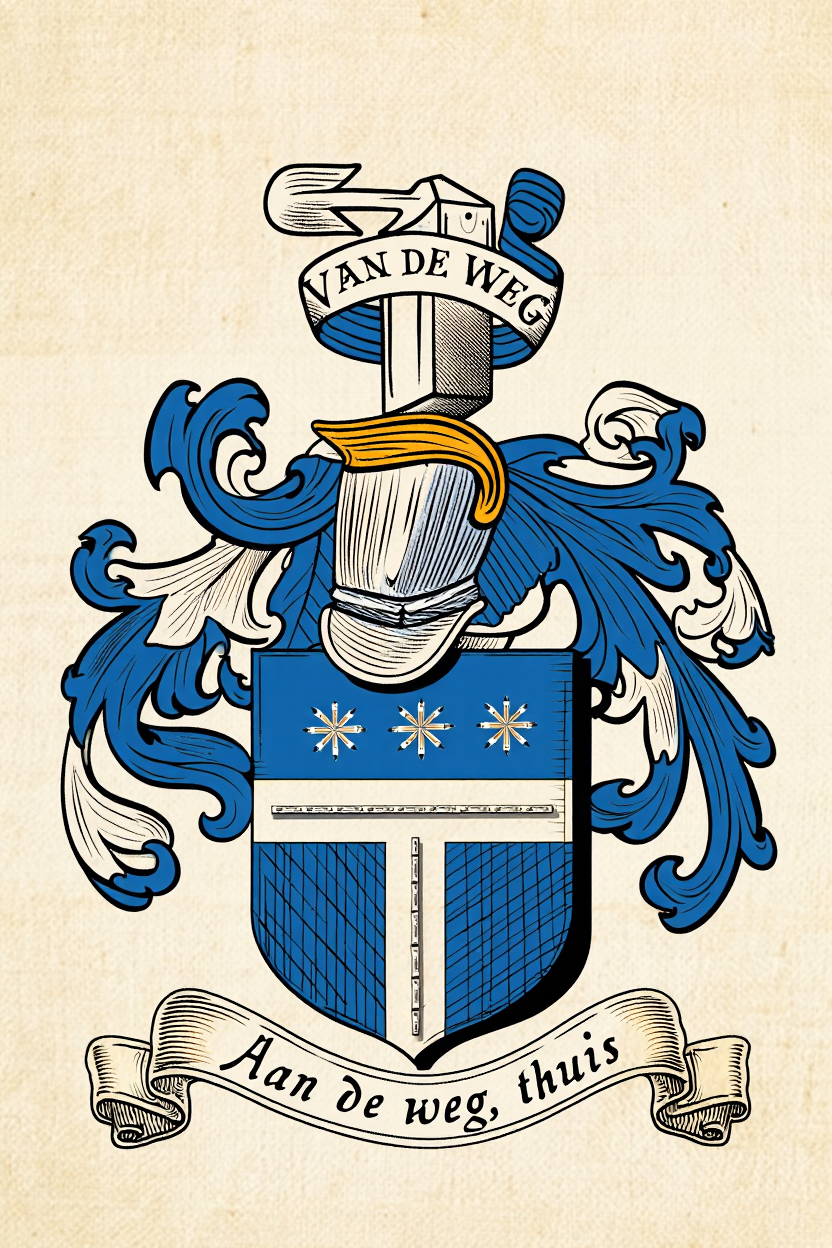 Familiewapen van de achternaam VAN DE WEG (vergrendeld)