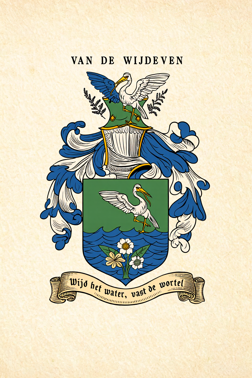 Familiewapen van de achternaam VAN DE WIJDEVEN (vergrendeld)