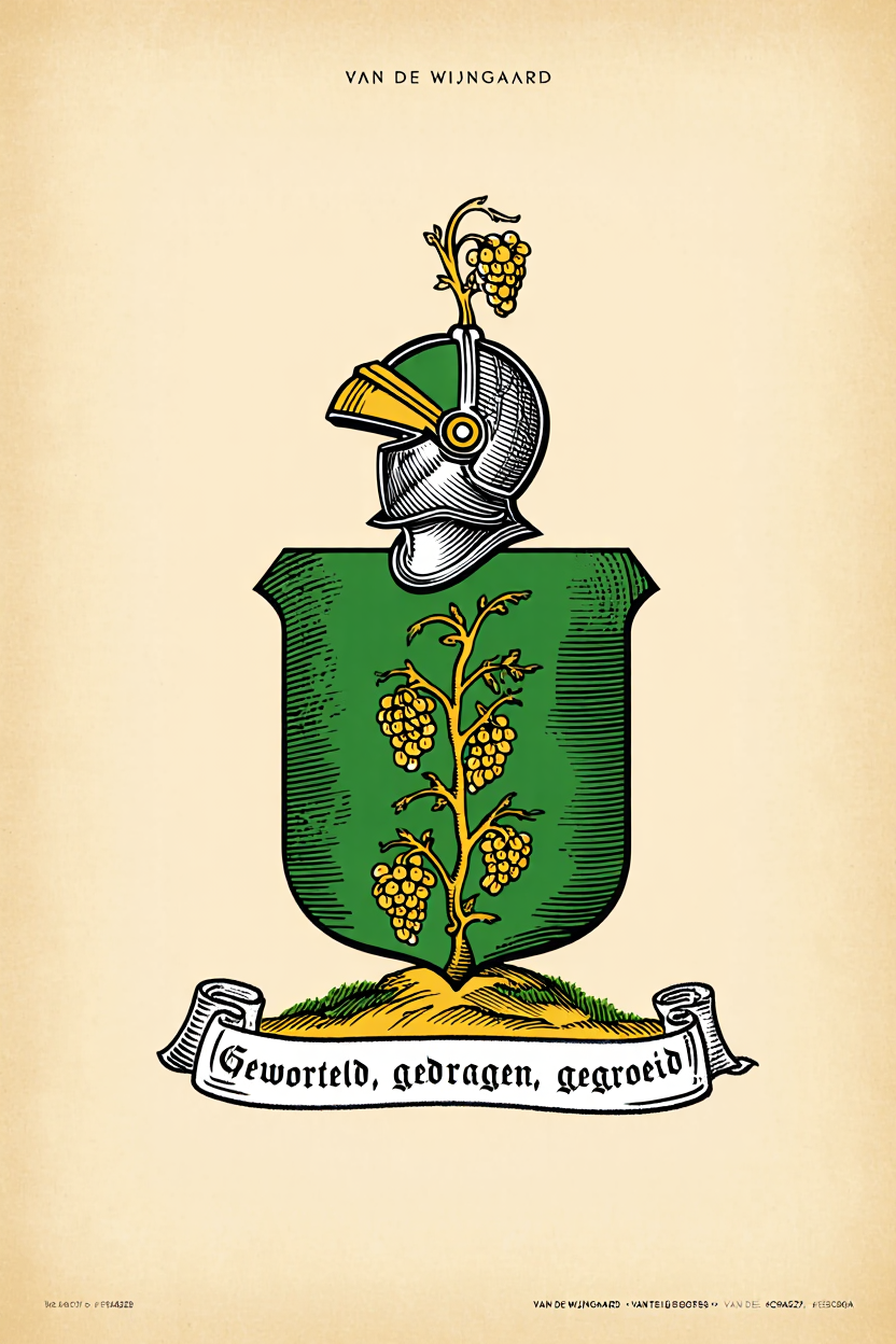 Familiewapen van de achternaam VAN DE WIJNGAARD (vergrendeld)