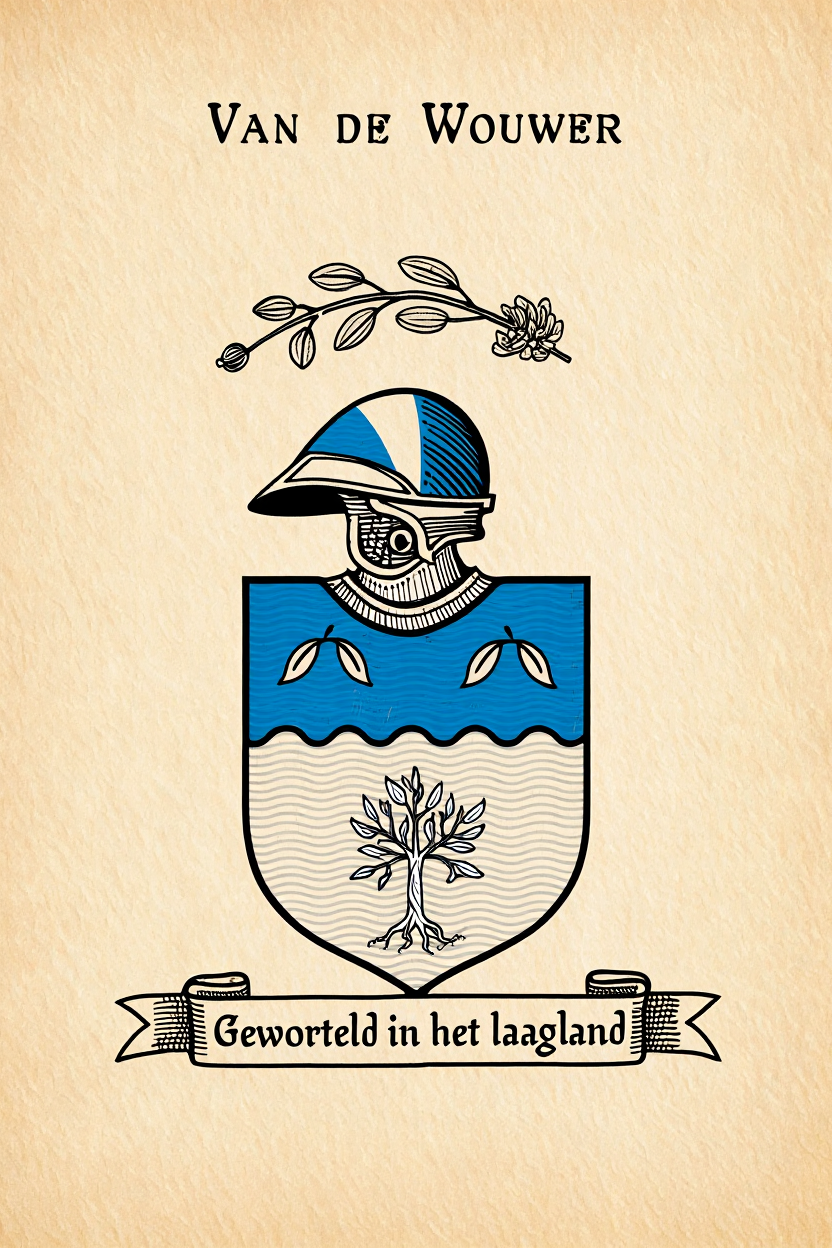 Familiewapen van de achternaam VAN DE WOUWER (vergrendeld)