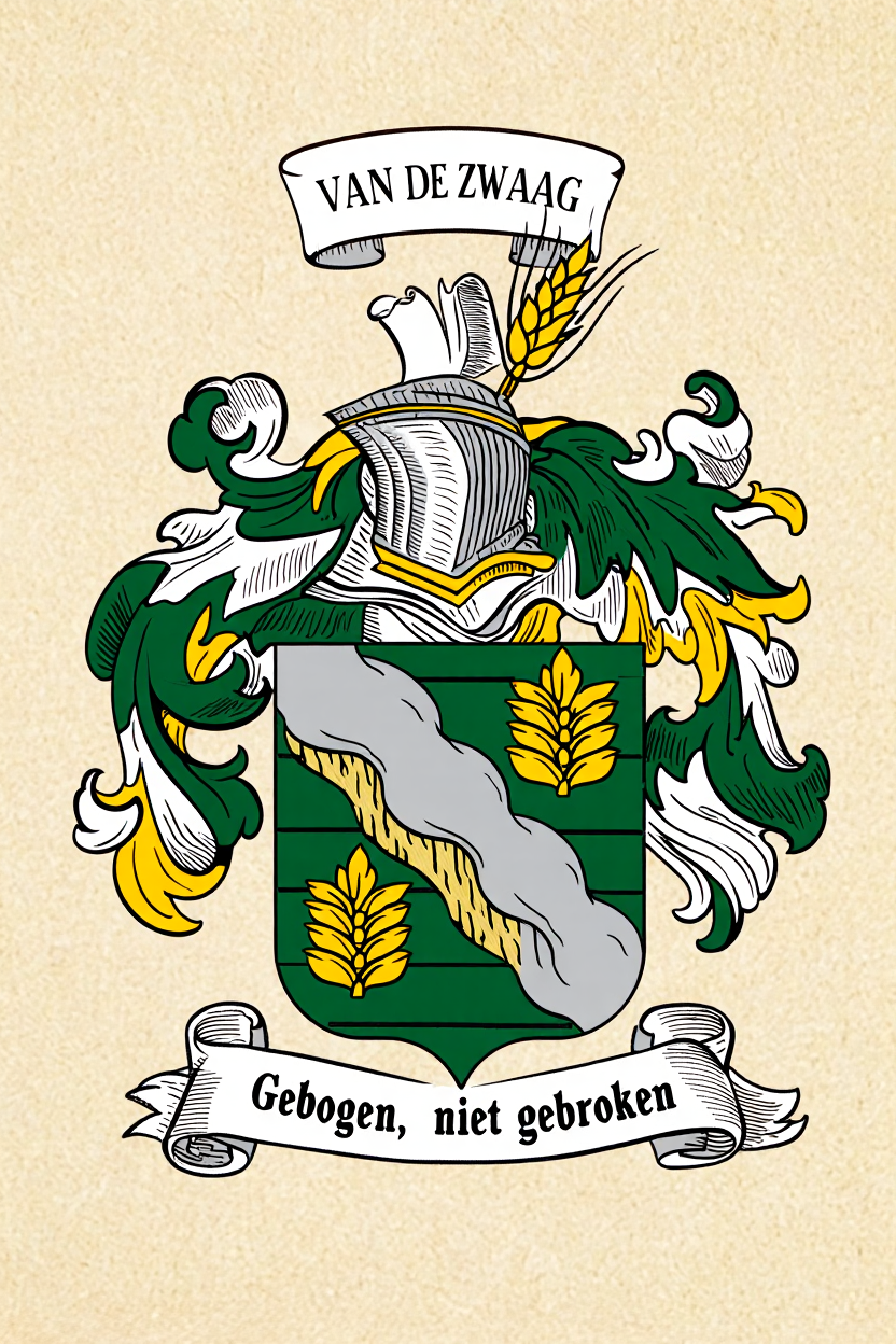 Familiewapen van de achternaam VAN DE ZWAAG (vergrendeld)