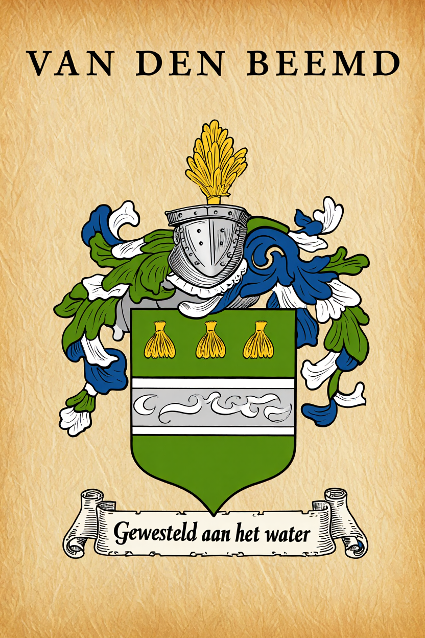 Familiewapen van de achternaam VAN DEN BEEMD (vergrendeld)