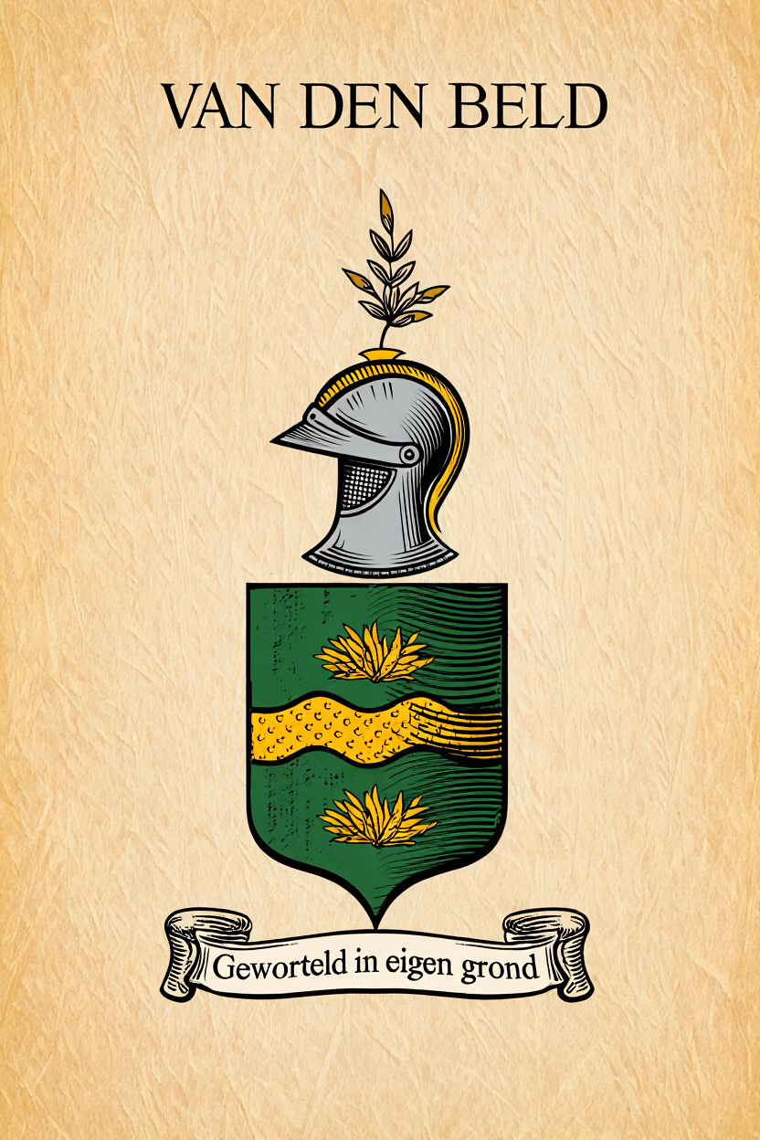 Familiewapen van de achternaam VAN DEN BELD (vergrendeld)