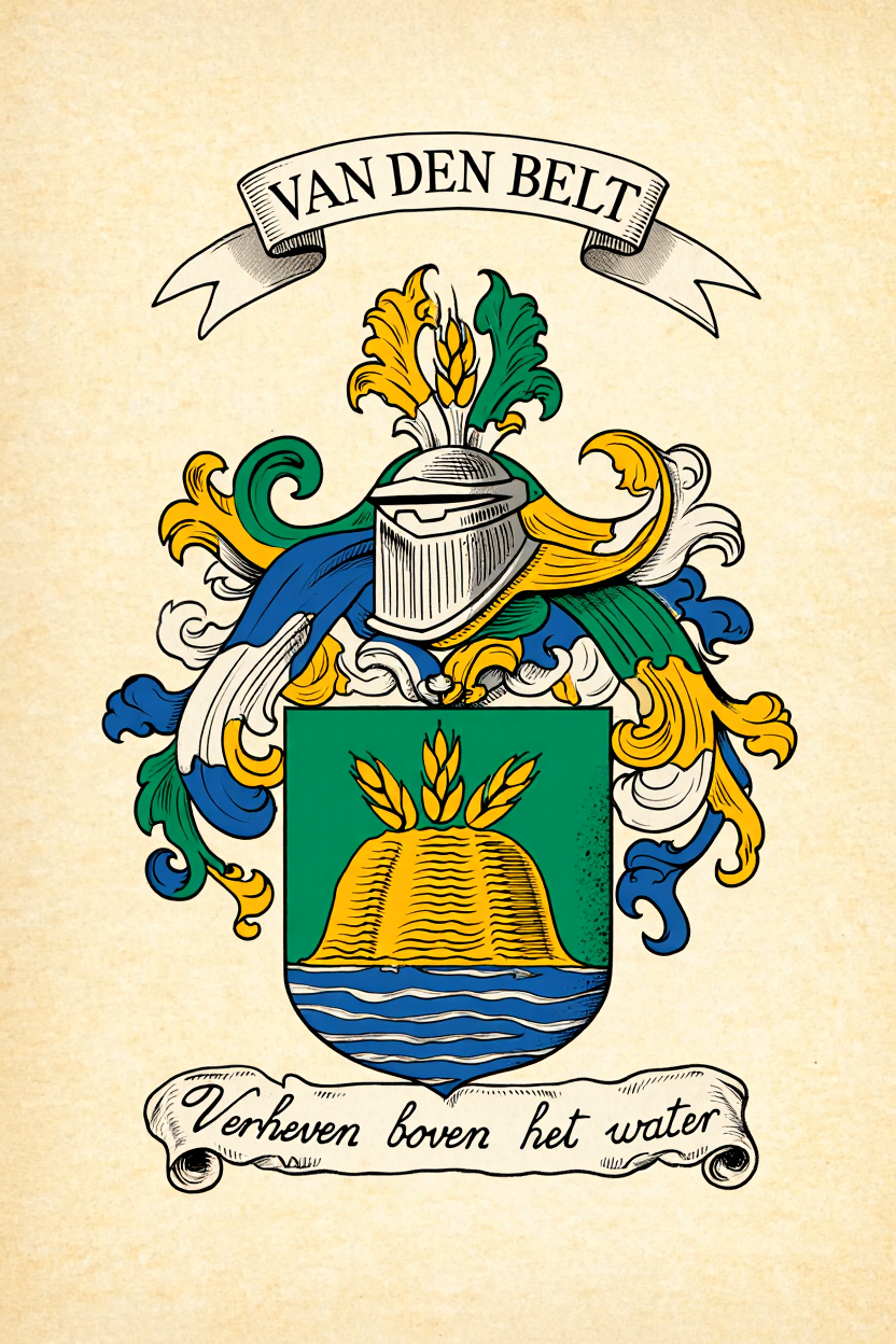 Familiewapen van de achternaam VAN DEN BELT