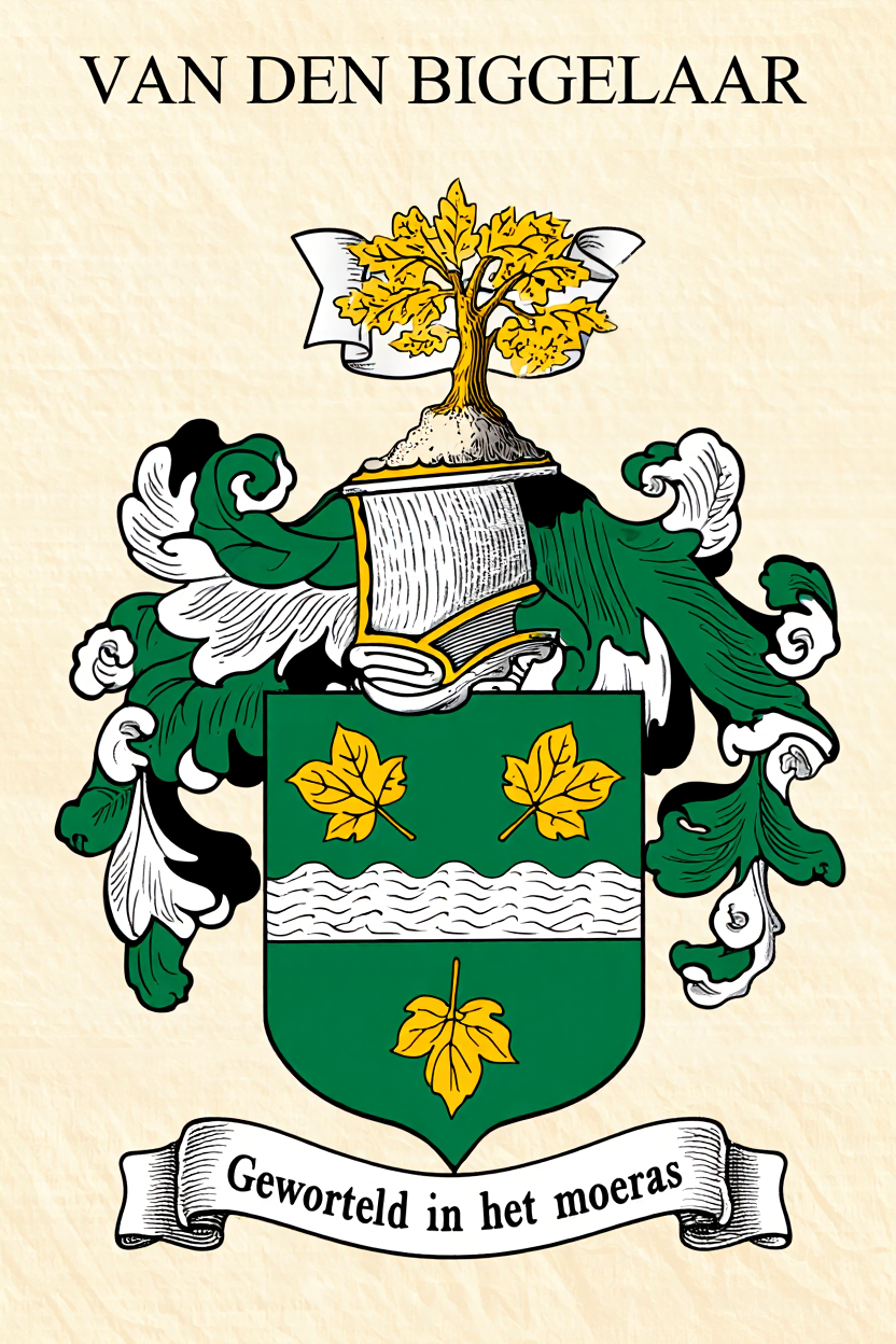 Familiewapen van de achternaam VAN DEN BIGGELAAR