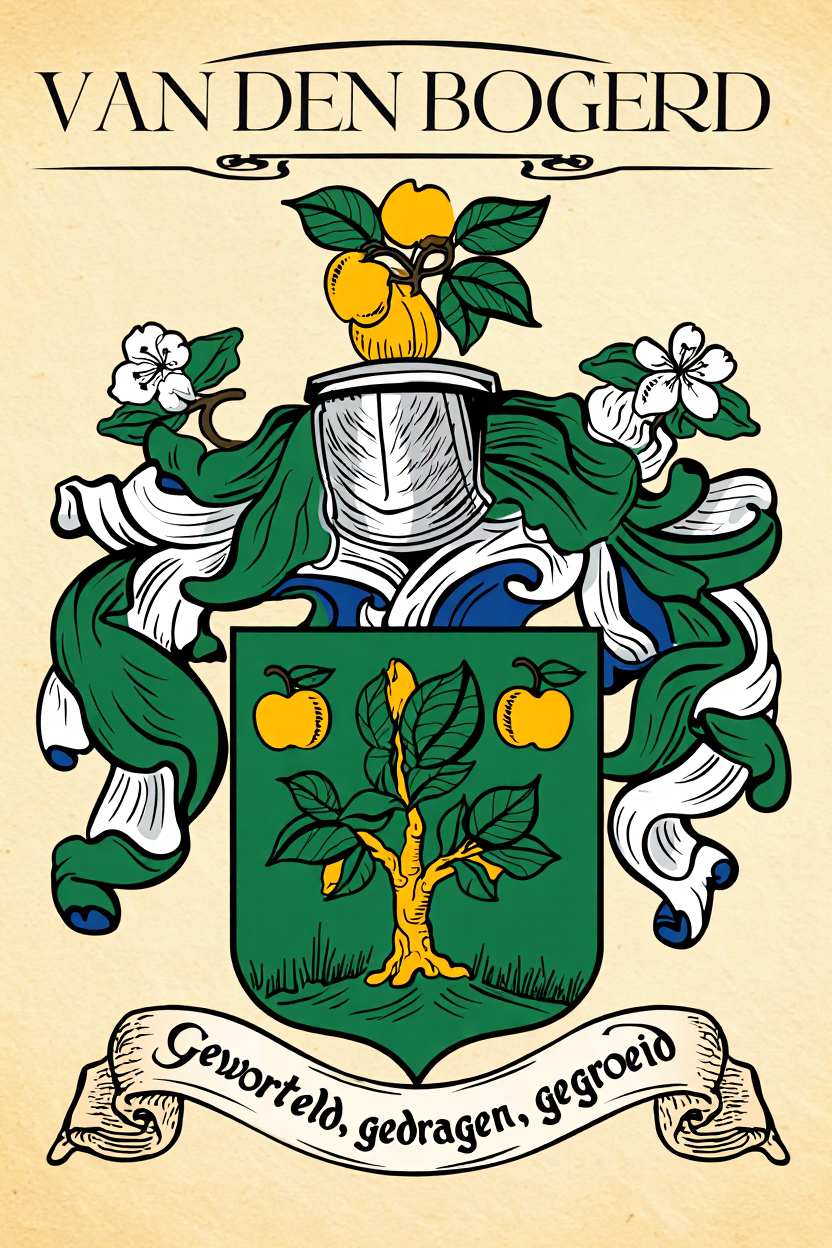 Familiewapen van de achternaam VAN DEN BOGERD (vergrendeld)