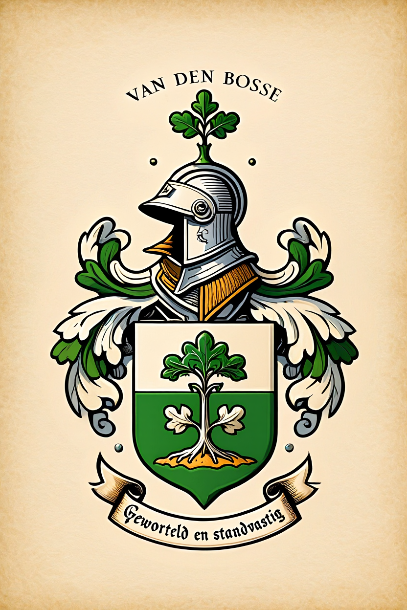 Familiewapen van de achternaam VAN DEN BOSSE (vergrendeld)