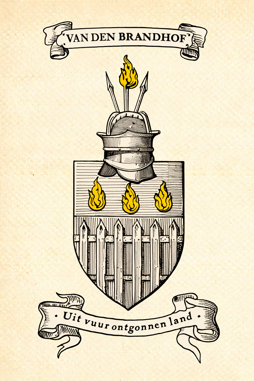Familiewapen van de achternaam VAN DEN BRANDHOF (vergrendeld)