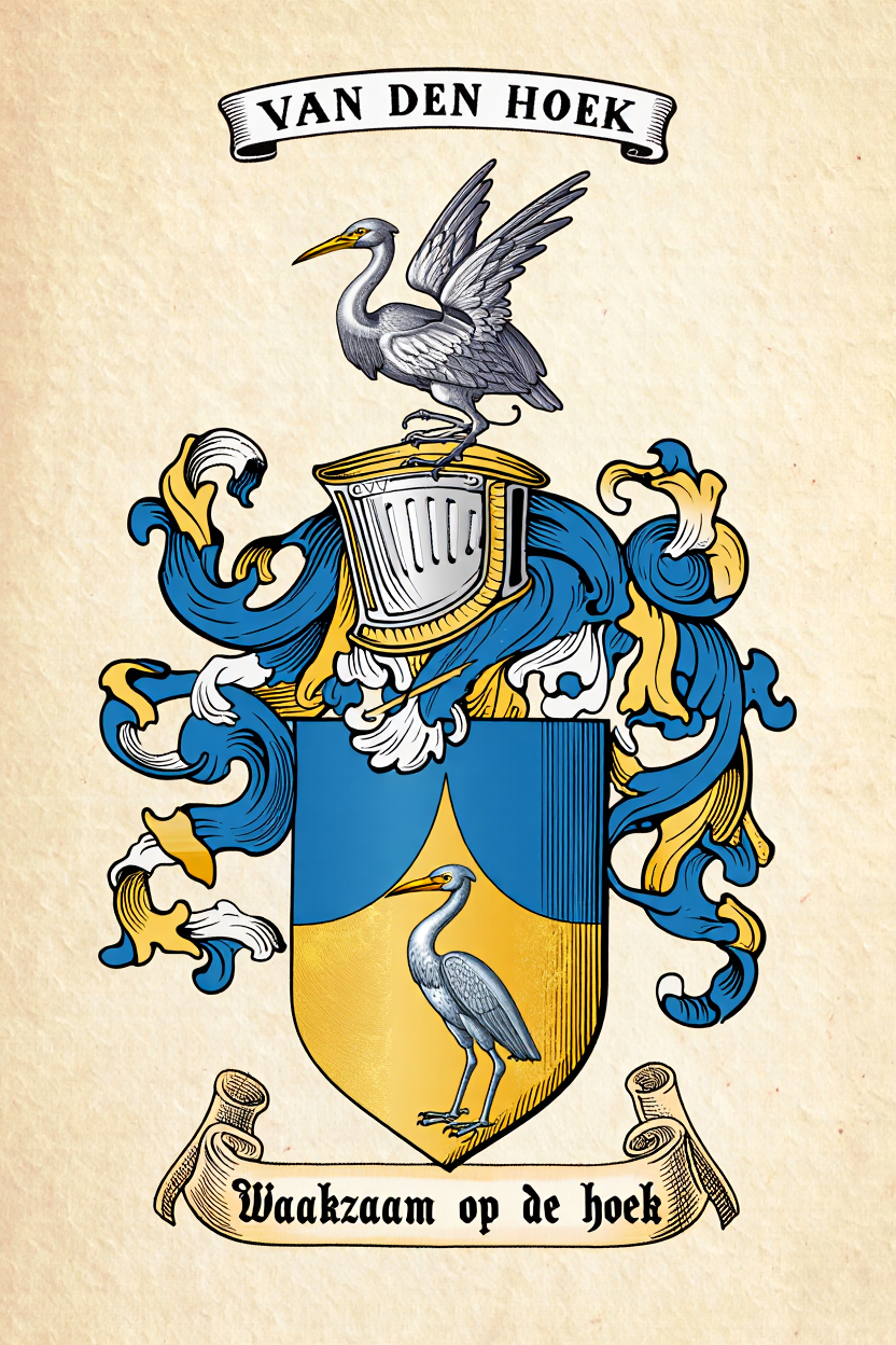 Familiewapen van de achternaam VAN DEN HOEK