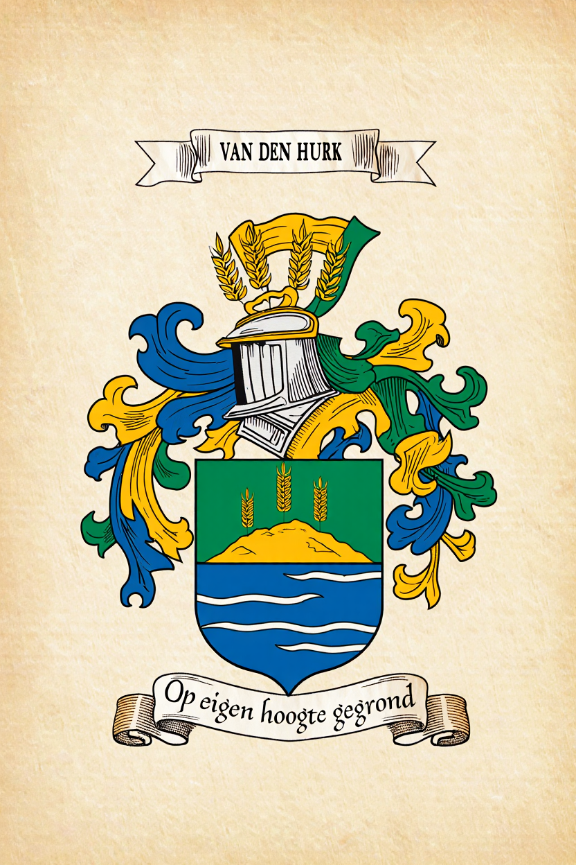 Familiewapen van de achternaam VAN DEN HURK (vergrendeld)