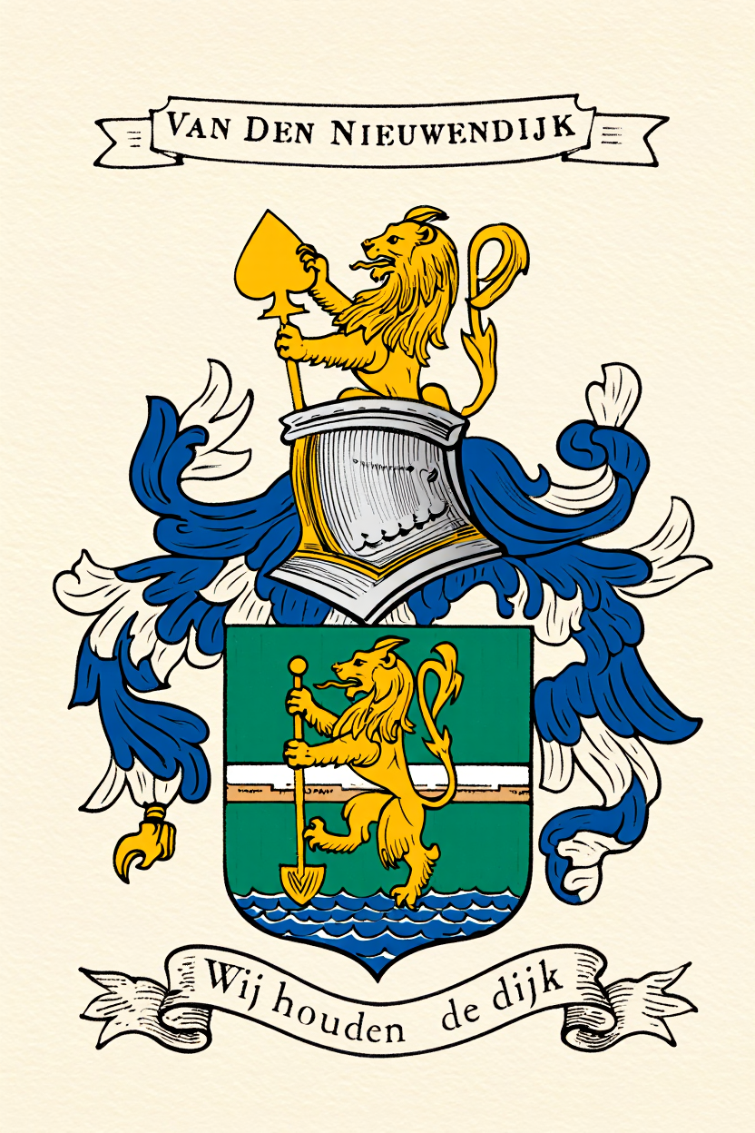 Familiewapen van de achternaam VAN DEN NIEUWENDIJK