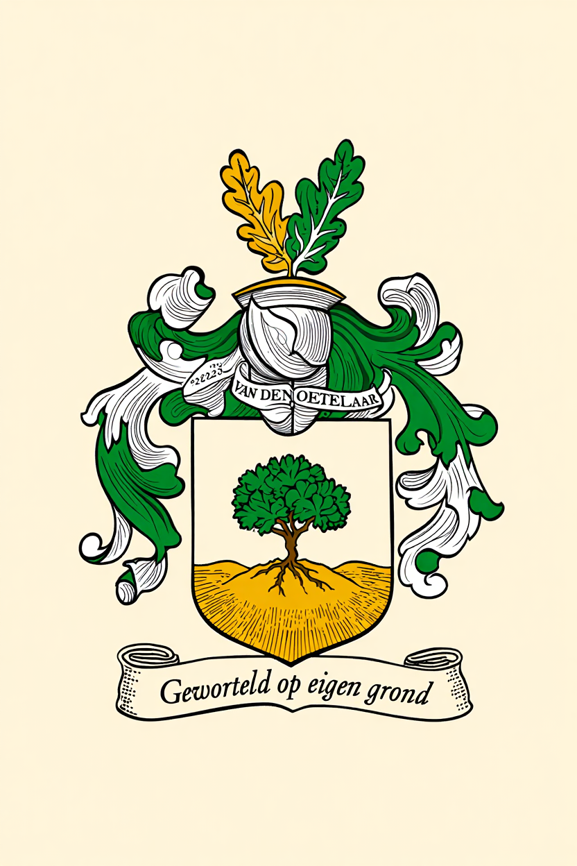 Familiewapen van de achternaam VAN DEN OETELAAR (vergrendeld)