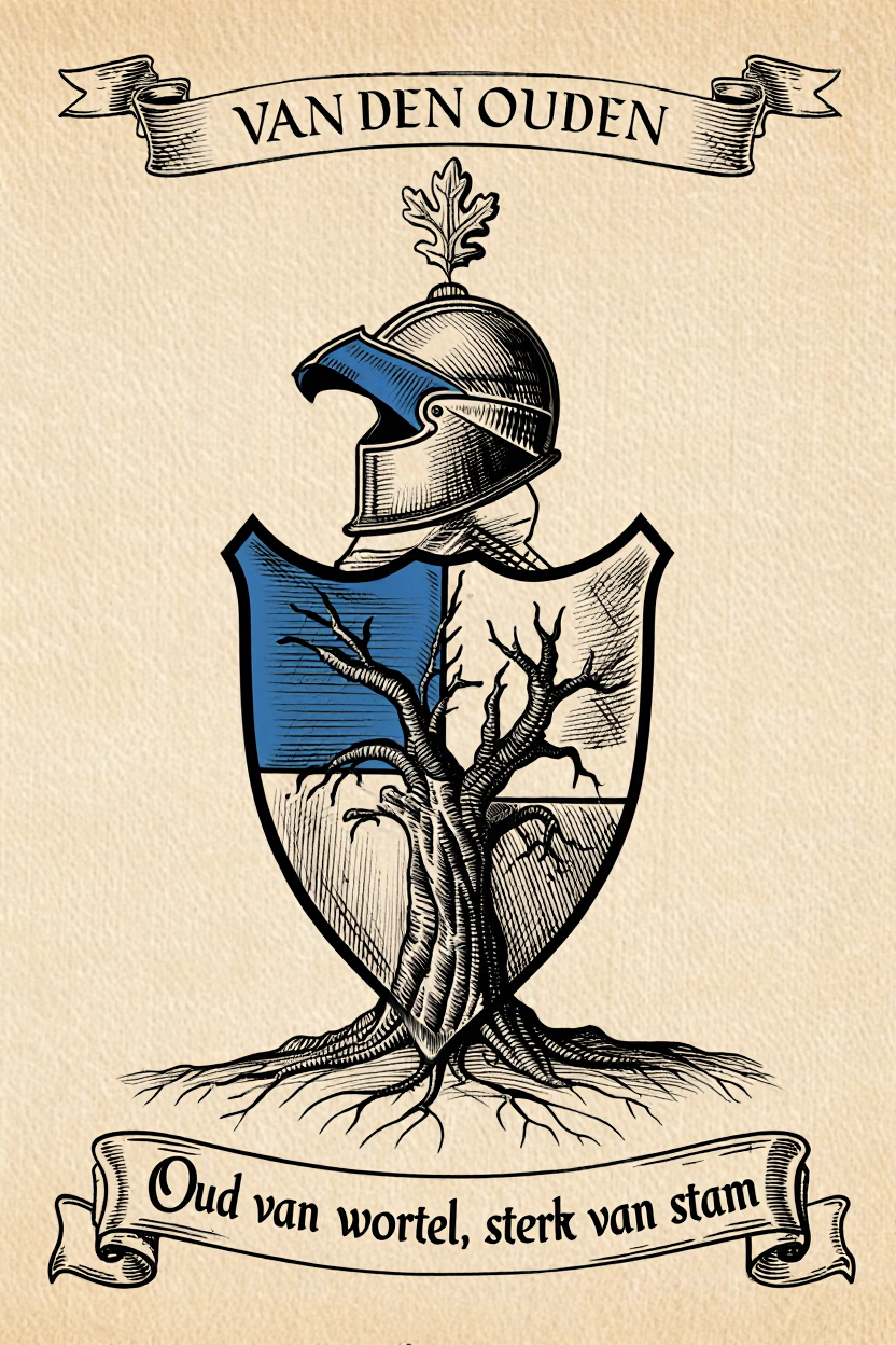 Familiewapen van de achternaam VAN DEN OUDEN (vergrendeld)