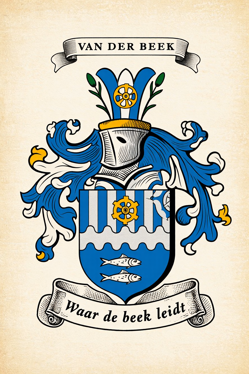 Familiewapen van de achternaam VAN DER BEEK