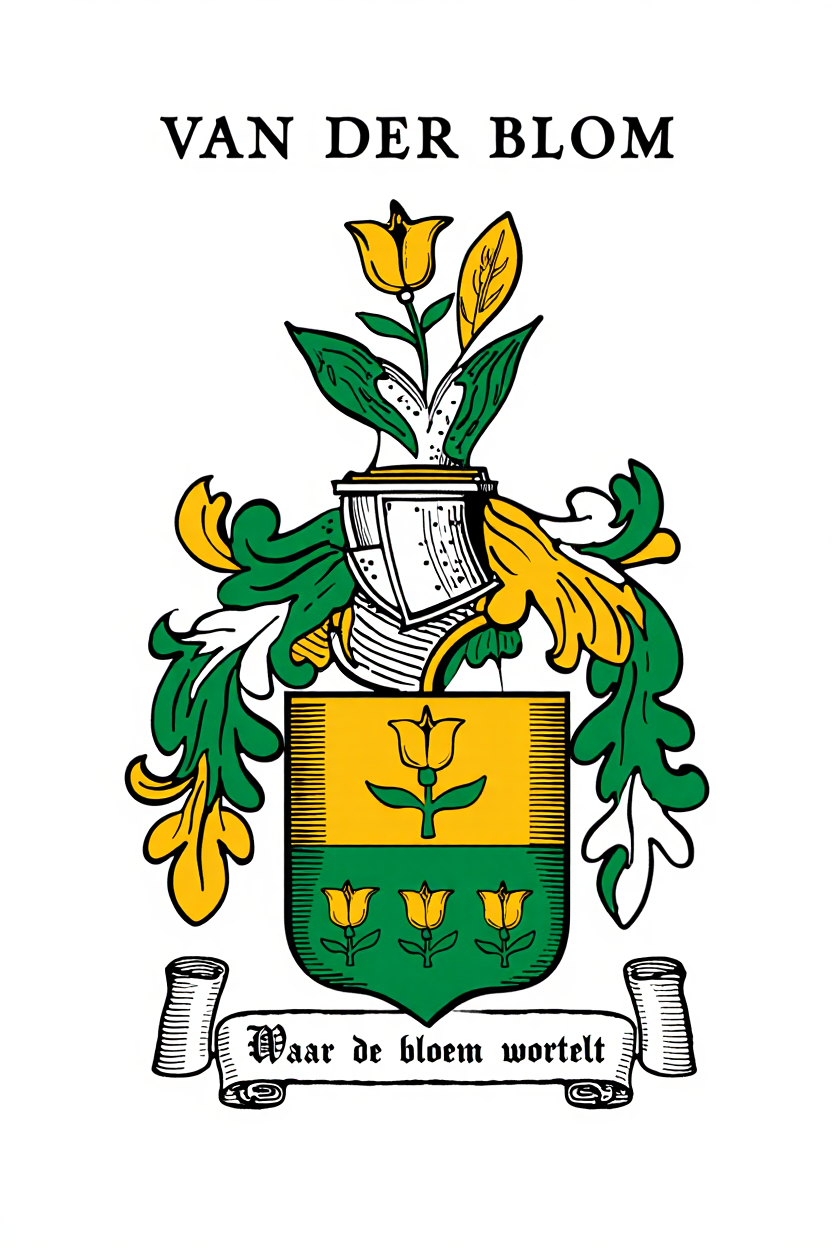 Familiewapen van de achternaam VAN DER BLOM