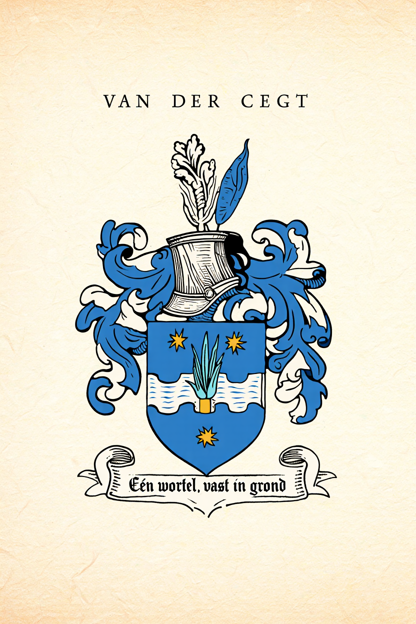 Familiewapen van de achternaam VAN DER CEGT (vergrendeld)