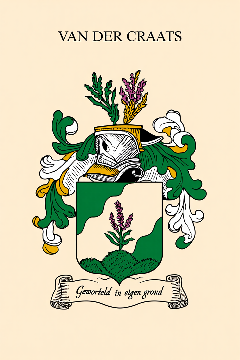 Familiewapen van de achternaam VAN DER CRAATS (vergrendeld)