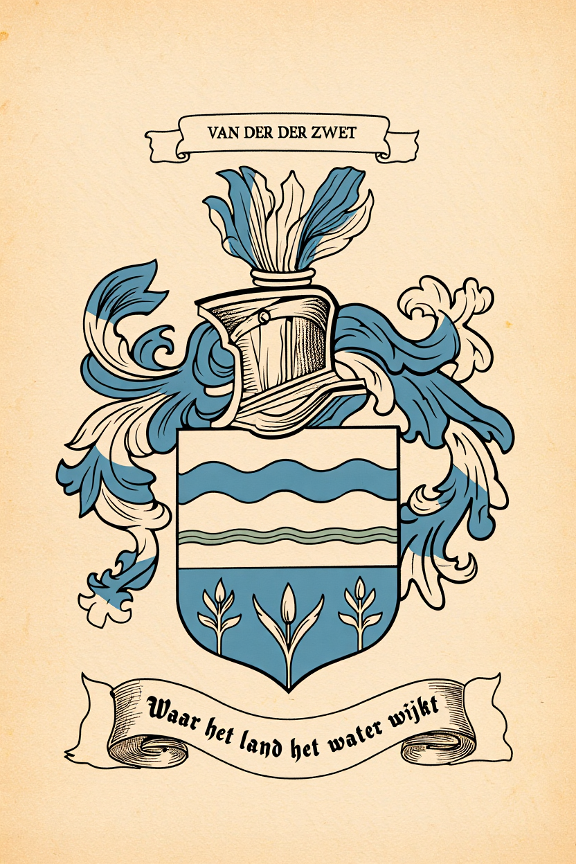 Familiewapen van de achternaam VAN DER DER ZWET (vergrendeld)