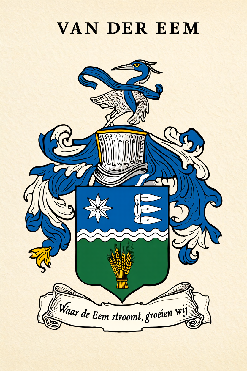 Familiewapen van de achternaam VAN DER EEM (vergrendeld)