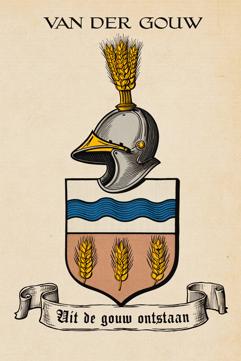 Familiewapen van de achternaam VAN DER GOUW (vergrendeld)