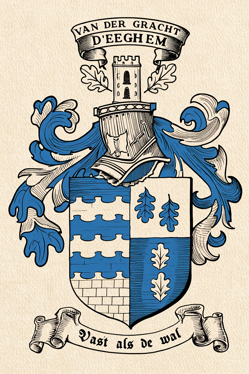 Familiewapen van de achternaam VAN DER GRACHT D'EEGHEM (vergrendeld)