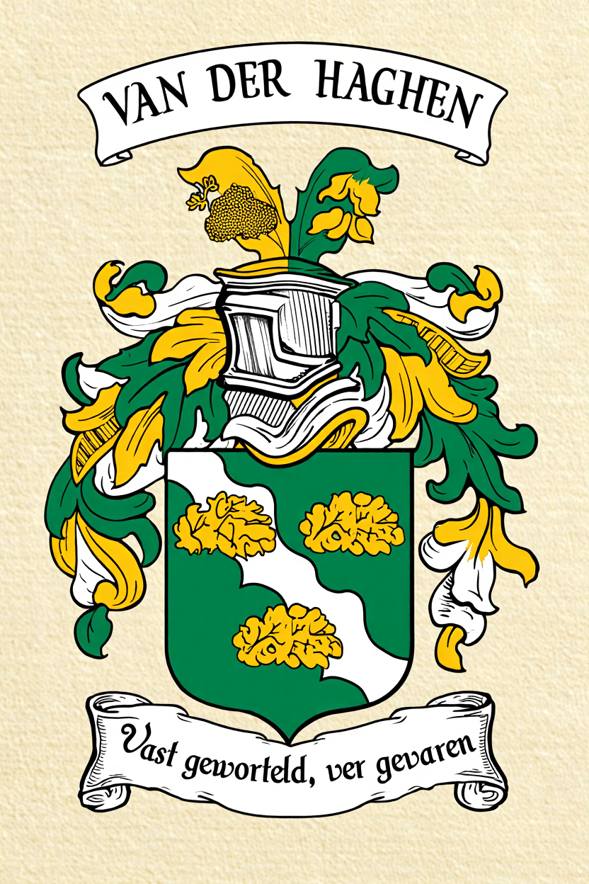 Familiewapen van de achternaam VAN DER HAGHEN