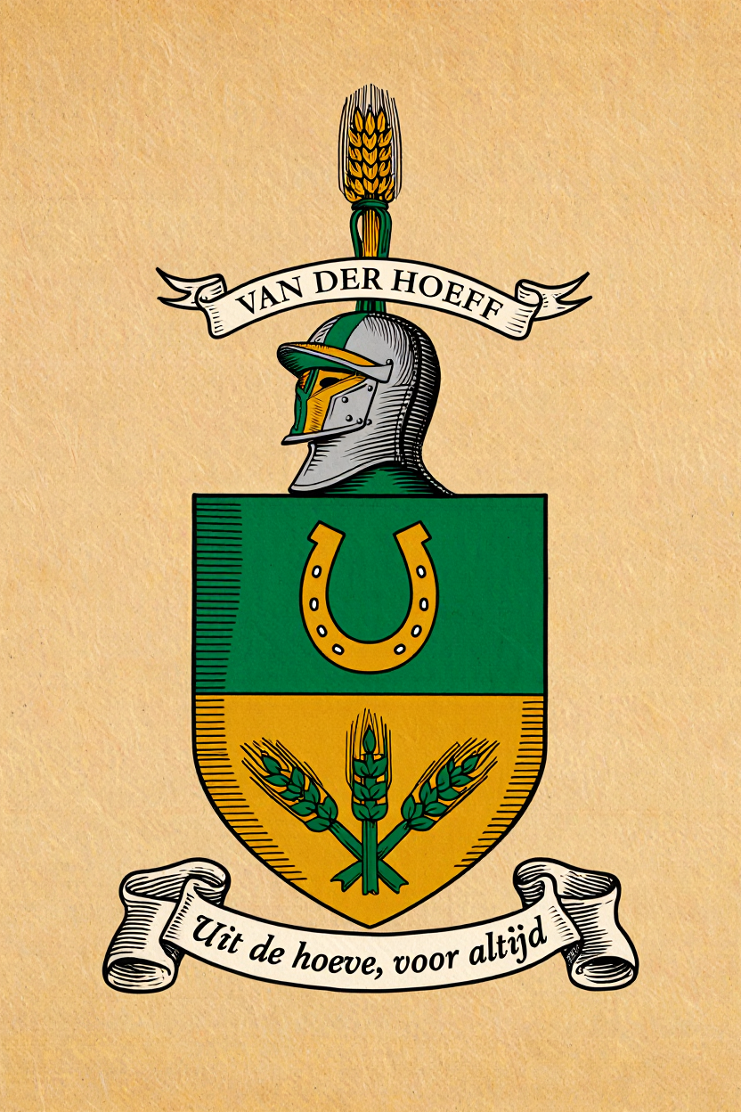 Familiewapen van de achternaam VAN DER HOEFF
