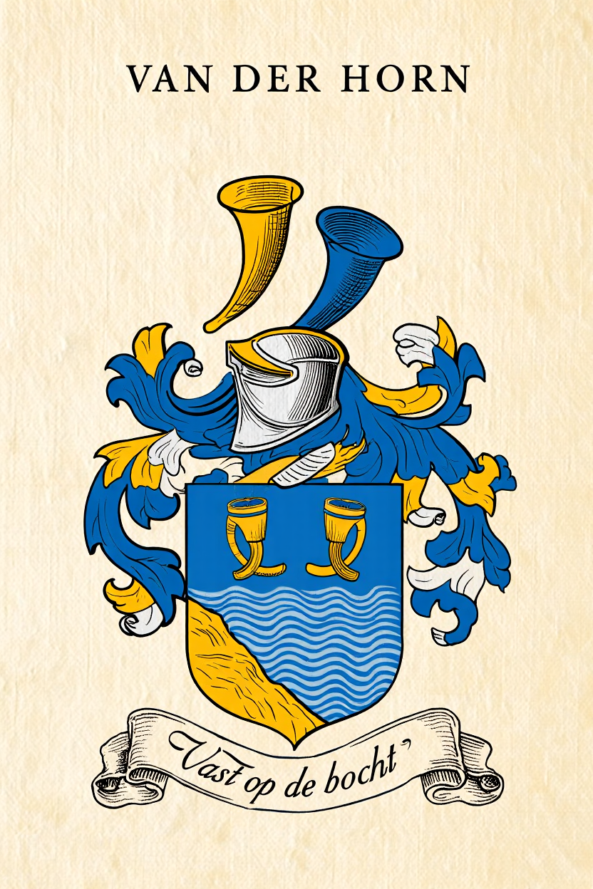 Familiewapen van de achternaam VAN DER HORN (vergrendeld)