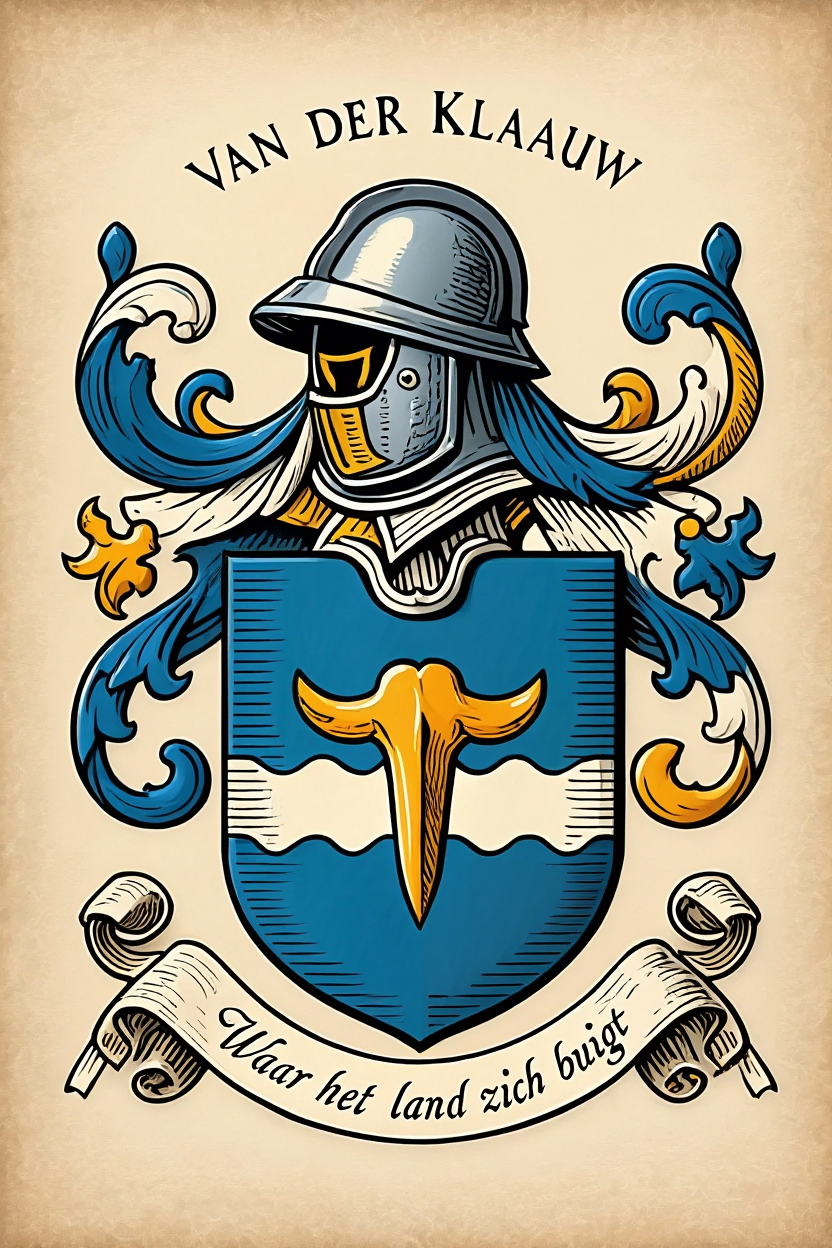 Familiewapen van de achternaam VAN DER KLAAUW (vergrendeld)