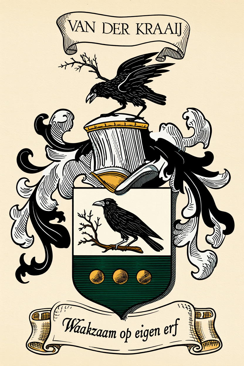 Familiewapen van de achternaam VAN DER KRAAIJ