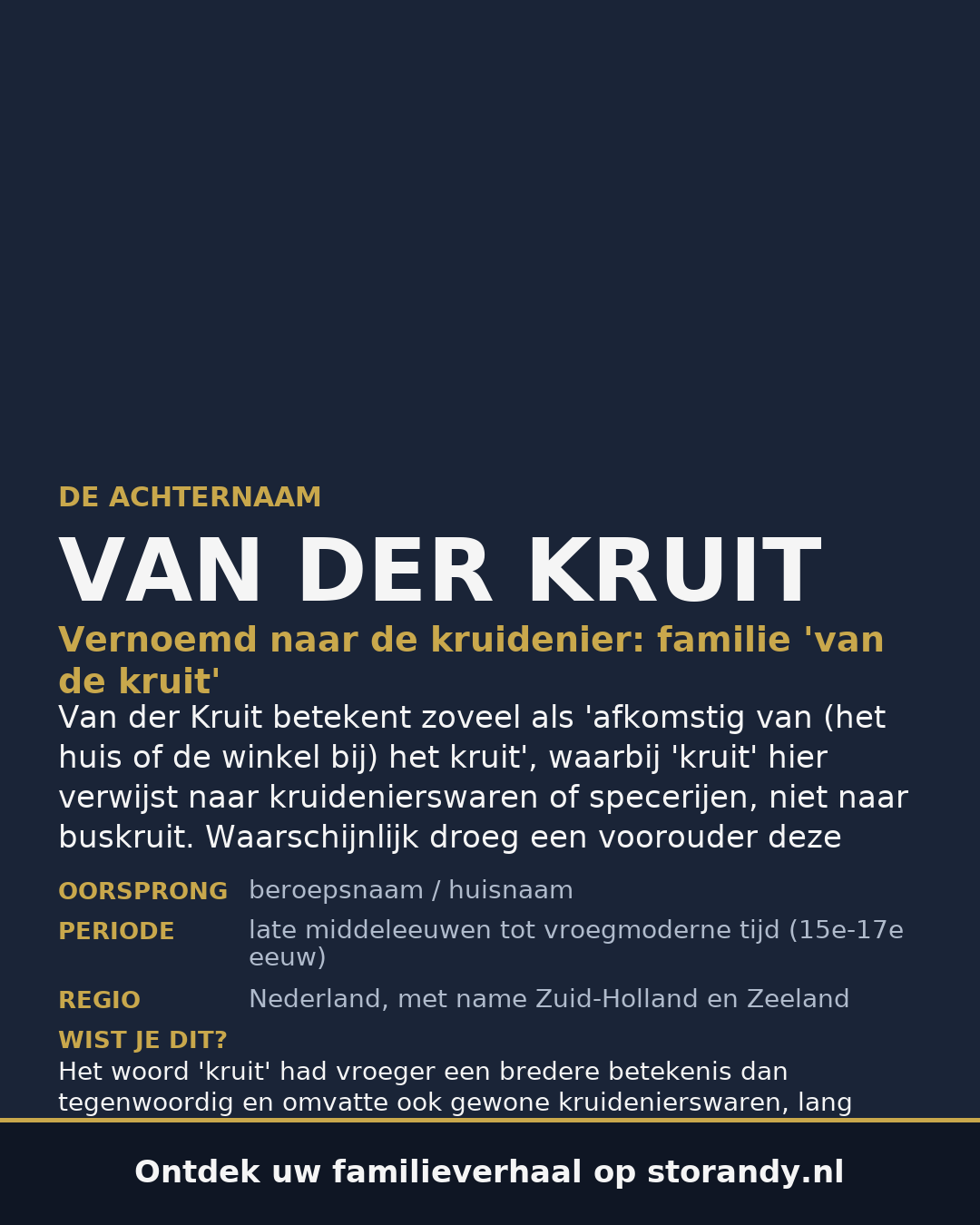 Familiewapen van de achternaam VAN DER KRUIT
