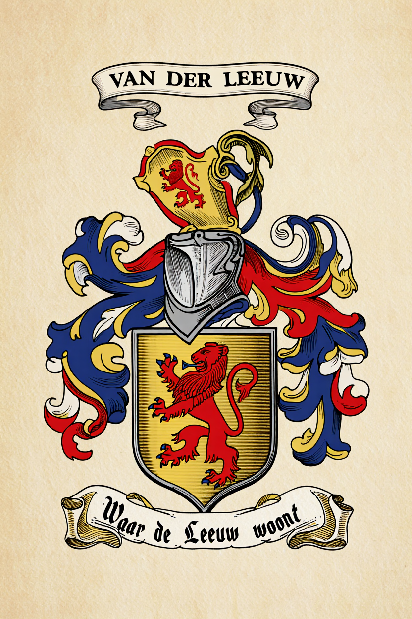 Familiewapen van de achternaam VAN DER LEEUW