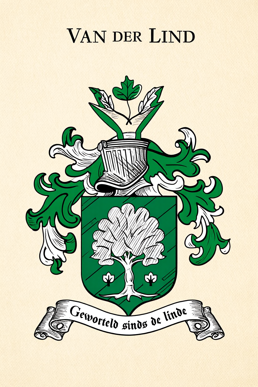 Familiewapen van de achternaam VAN DER LIND (vergrendeld)