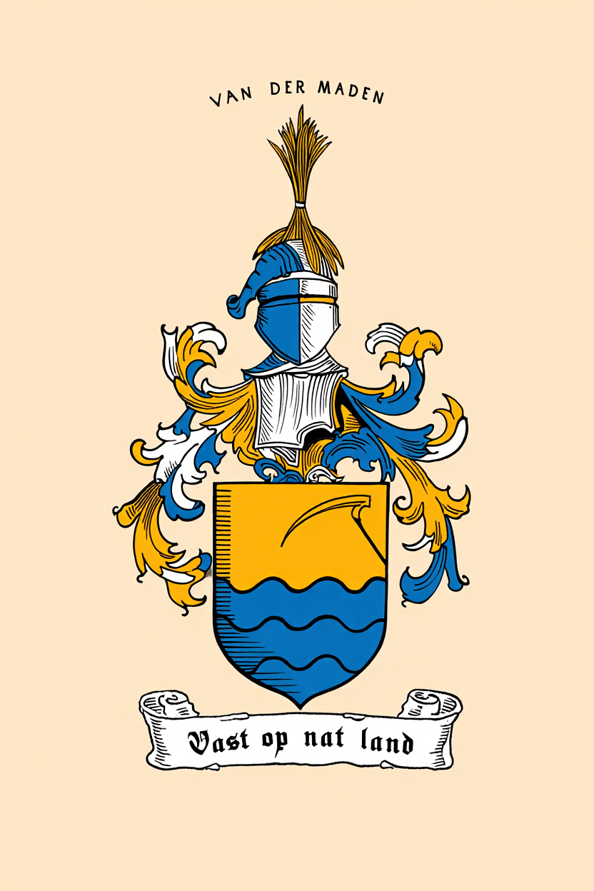 Familiewapen van de achternaam VAN DER MADEN (vergrendeld)